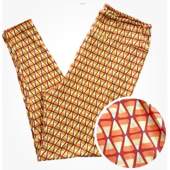 Legging Halloween LuLaRoe TC - Motif Squelette, Taille 18/24 - Orange Et Bleu Marine - Neuf Sans étiquette